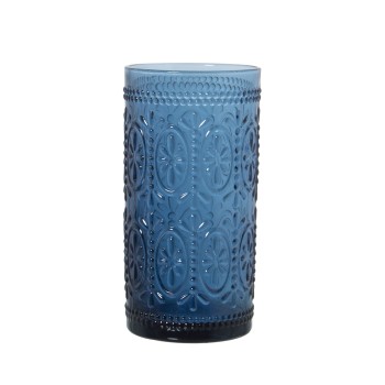 Grands Verres En Verre Bleu - 400ml Ø8,5x15cm, Apto Lavavajillas