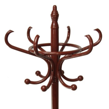 Walnut Wooden Standing Coat Rack Ø53x186cm, Wood: Birch/poplar