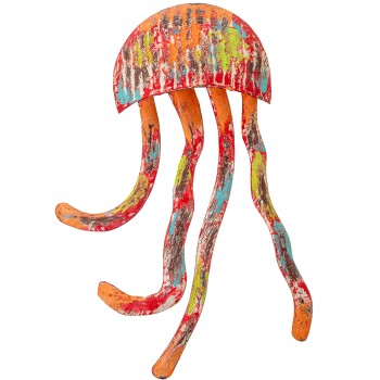 Decor Mural En Fer Meduse 18x3x29cm
