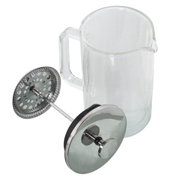 Cafetera Émbolo 600ml Cristal Doble/acero Inoxidable 9,5x14,5x19cm Cristal Borosil