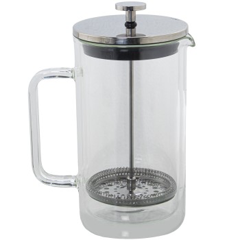 Cafetera Émbolo 1000ml Cristaldoble/acero Inoxidable 10,5x16x22,5cm Cristal Borosi